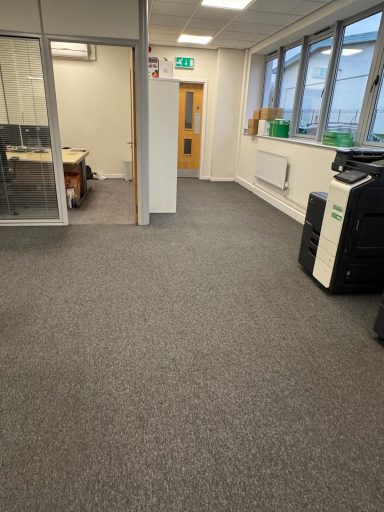 office floor freshly cleaned